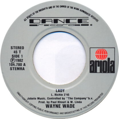 Wayne Wade - Lady (7"si NL 1982) - Image 2