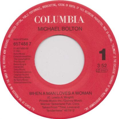 Michael Bolton - When a Man Loves a Woman (7"si 1991) - Afbeelding 3