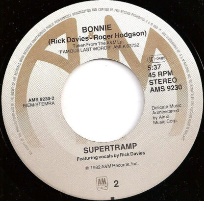 Supertramp - It's Raining Again (7"si NL 1982) nm/vg+ - Image 3