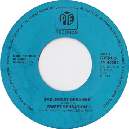 Sweet Sensation - Sad Sweet Dreamer (7"si 1974) - Afbeelding 2