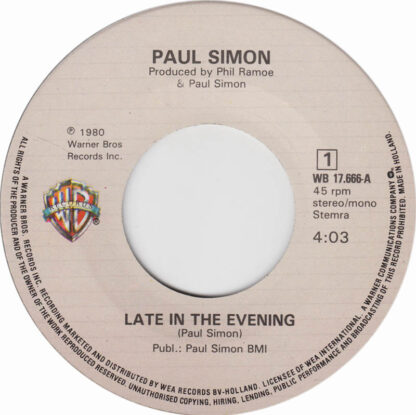 Paul Simon - Late in the Evening (7"si NL 1980) - Image 3