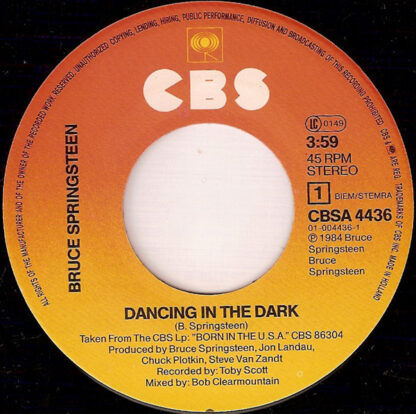 Bruce Springsteen ‎– Dancing in the Dark / Pink Cadillac (7"si NL 1984) - Image 3