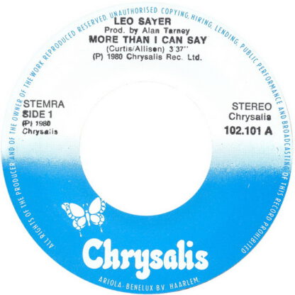 Leo Sayer - More Than I Can Say (7"si NL 1980) - Image 2