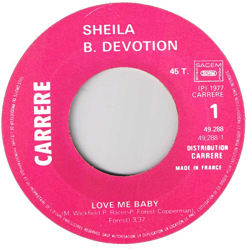 Sheila B. Devotion - Love Me Baby (7"si 1977) - Het Plaathuis