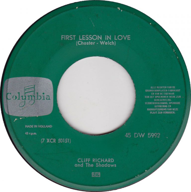 Cliff Richard & The Shadows - Lessons In Love (7"si NL 1962) - Het ...