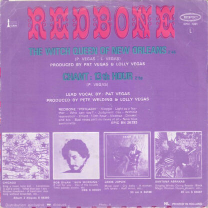 Redbone - The Witch Queen of New Orleans (7"si NL 1971) - Image 2