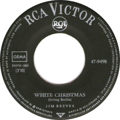 Jim Reeves - White Christmas / Silent Night (7"si Germany 1963) - Afbeelding 3