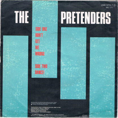 The Pretenders - Don't Get Me Wrong (7"si Germany 1986) - Afbeelding 2