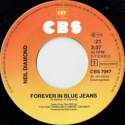 Neil Diamond - Forever in Blue Jeans (7"si NL 1979) - Image 3