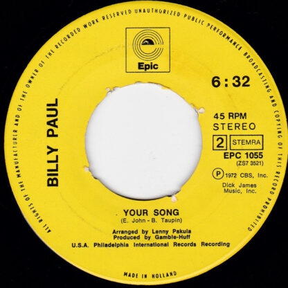 Billy Paul - Me and Mrs. Jones (7"si NL 1972) - Afbeelding 4