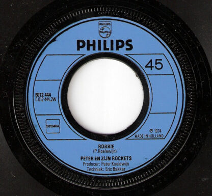 Peter (Koelewijn) en zijn Rockets - Robbie / Prima Donna (7"si 1974) + autograph on sleeve!! - Afbeelding 3