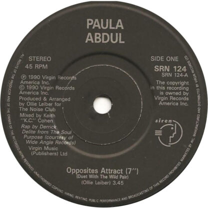 Paula Abdul - Opposites Attract (7"si UK 1990) - Afbeelding 3