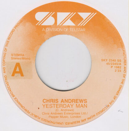 Chris Andrews - Yesterday Man / To Whom It Concerns (7"si NL 1982 re-release) - Image 3