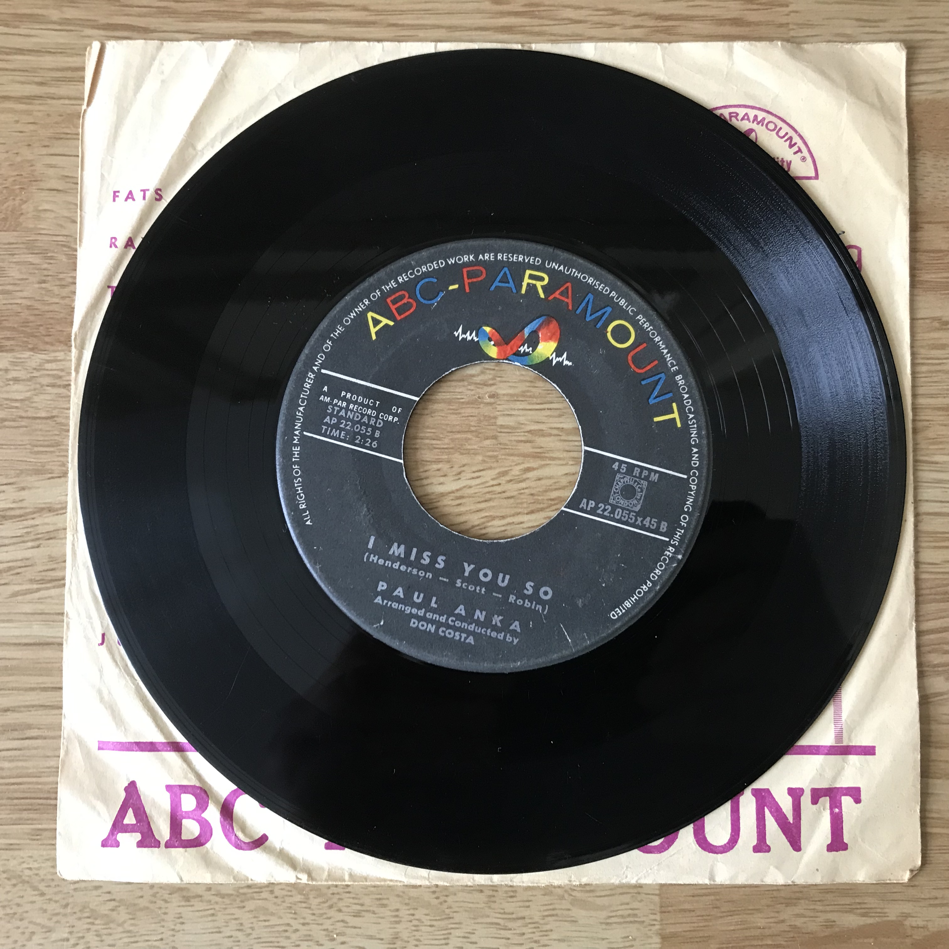 Paul Anka - I Miss You So / Late Last Night (7"si NL 1959) - Het Plaathuis