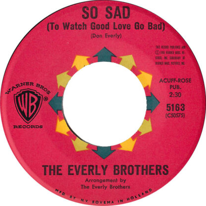 The Everly Brothers - So Sad / Lucille (7"si NL 1960)