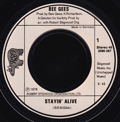 Bee Gees ‎– Stayin' Alive / If I Can't Have You (7"si Germany 1978) nm/nm - Afbeelding 2