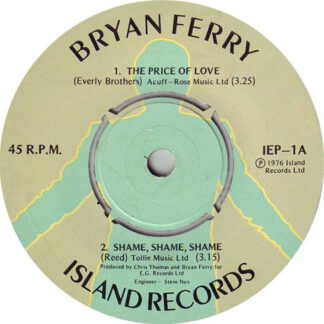 Bryan Ferry – Extended Play: The Price of Love (7"si UK 1976) vg