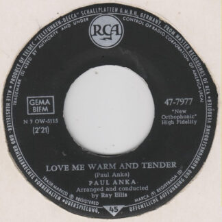 Paul Anka ‎– Love Me Warm and Tender (7