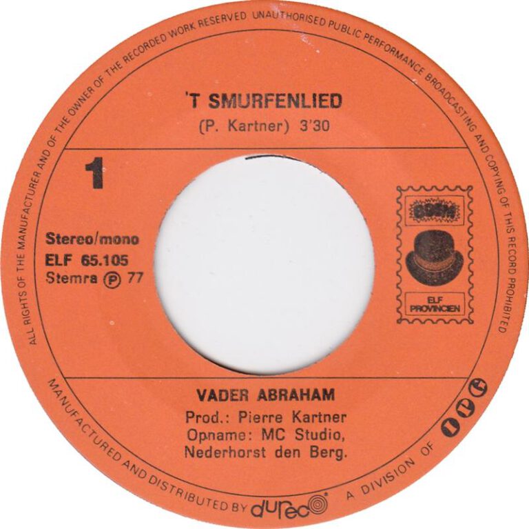 Vader Abraham ‎– ’t Smurfenlied (7"si NL 1977) - Het Plaathuis