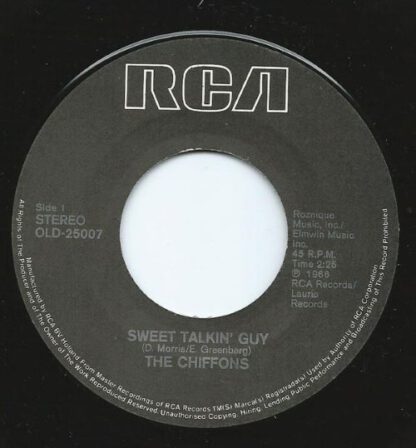 The Chiffons ‎– Sweet Talking Guy / He's So Fine (7"si NL 1980) RCA Golden Oldies-series - Afbeelding 3