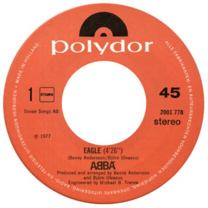 ABBA  – Eagle / Thank You for the Music (7"si NL 1978) - Afbeelding 3