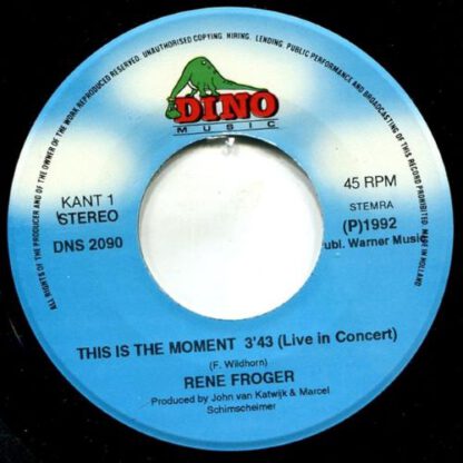 René Froger ‎– This is the Moment (Live in Concert) 7"si NL 1992 - Image 3