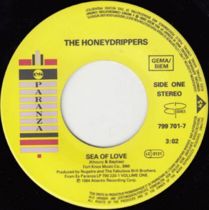 The Honeydrippers – Sea of Love / Rockin' at Midnight (7"si Germany 1984) vg+/vg+ - Afbeelding 3