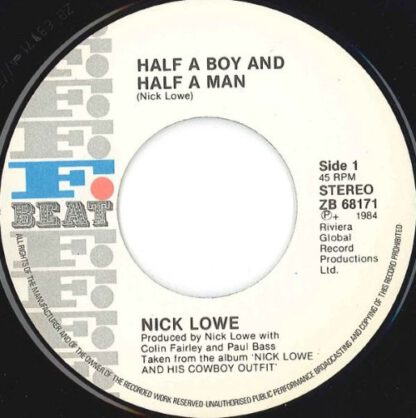 Nick Lowe ‎– Half a Boy and Half a Man (7"si NL 1984) nm/vg+ - Afbeelding 3