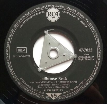 Elvis Presley – Jailhouse Rock / Treat Me Nice (7"si Germany 1958) Rare repress!! vg+