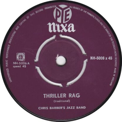 Chris Barber's Jazz Band ‎‎– Thriller Rag / Petite Fleur (7"si NL 1958) vg+/g+ - Afbeelding 3