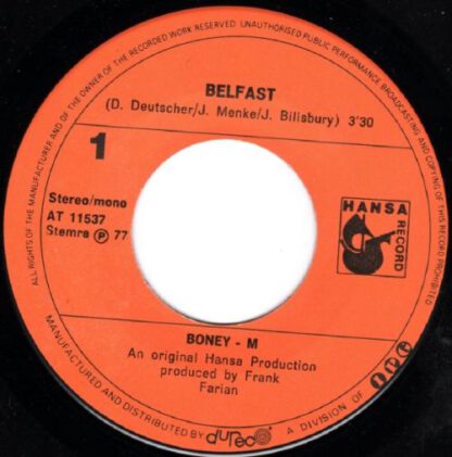 Boney M. ‎– Belfast (7"si NL 1977) vg++/vg+ - Afbeelding 3