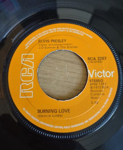 Elvis Presley – Burning Love / It's a Matter of Time (7"si UK 1972) vg++