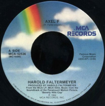 Harold Faltermeyer ‎– Axel F (7"si US 1984) Theme from "Beverly Hills Cop" vg++/vg++ - Afbeelding 3