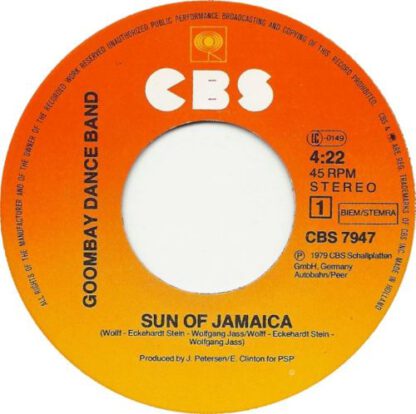 Goombay Dance Band ‎– Sun of Jamaica (7"si NL 1979) vg++/vg++ - Afbeelding 2