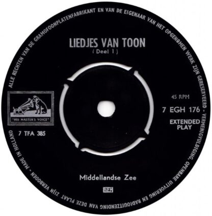 Toon Hermans ‎– Liedjes van Toon (Deel 1) 7"EP NL 1962 (repressing of 1958 original) vg++/vg++ - Afbeelding 3