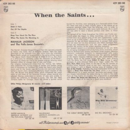 Mahalia Jackson ‎– When The Saints... (7"EP NL 1960) vg+/vg++ - Image 2