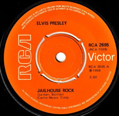 Elvis Presley ‎– Jailhouse Rock / Treat Me Nice (7"si UK 1977) vg/vg+ - Afbeelding 3