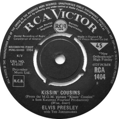 Elvis Presley ‎– Kissin' Cousins / It Hurts Me (7"si UK 1964) vg+