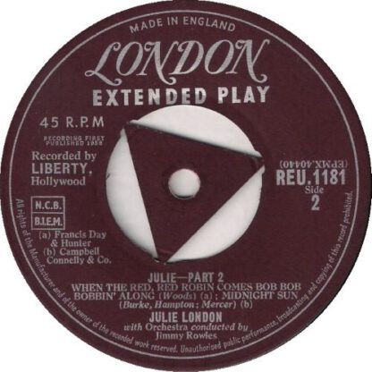 Julie London ‎– Julie Part 2 (7"EP UK 1959) vg++ - Afbeelding 2