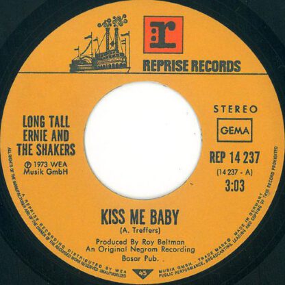 Long Tall Ernie & The Shakers ‎– Kiss Me Baby (7"si Germany 1973) vg++