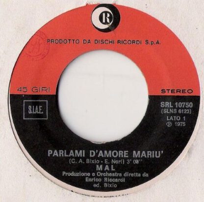 Mal ‎– Parlami D'Amore Mariù / Oh Piccolina (7"si Italy 1975) nm-/vg++ - Afbeelding 2