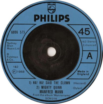 Manfred Mann ‎– Ha! Ha! Said the Clown (7"EP UK 1977) vg++/vg++