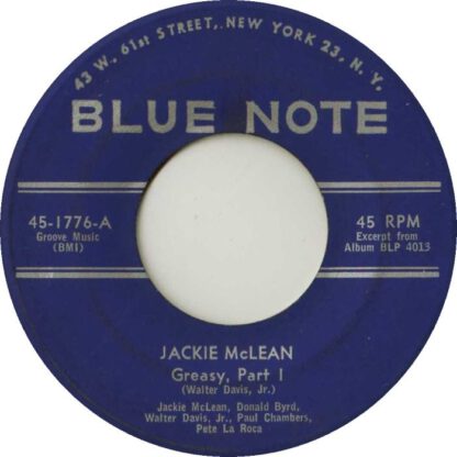 Jackie McLean ‎– Greasy (Part 1 & 2) 7"si US 1960 vg++