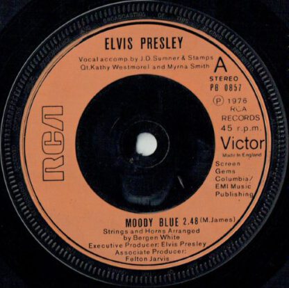 Elvis Presley ‎– Moody Blue (7"si UK 1976) vg++/vg+