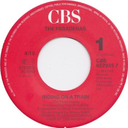 The Pasadenas ‎– Riding on a Train /  A Little Love (7"si NL 1988) vg++/vg++ - Afbeelding 3