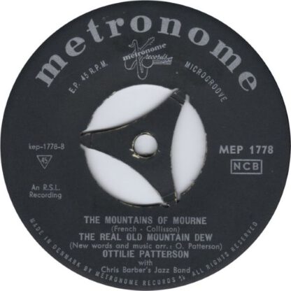 Ottilie Patterson with Chris Barber's Jazz Band ‎– Ottilie Swings The Irish (7"EP DK 1960) vg+ - Afbeelding 2