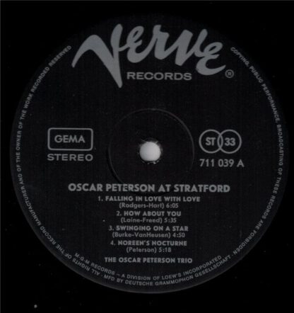 Oscar Peterson ‎– At Stratford (LP Germany 1974) Reissue of 1957 original - Enhanced for Stereo nm/vg++ - Afbeelding 3