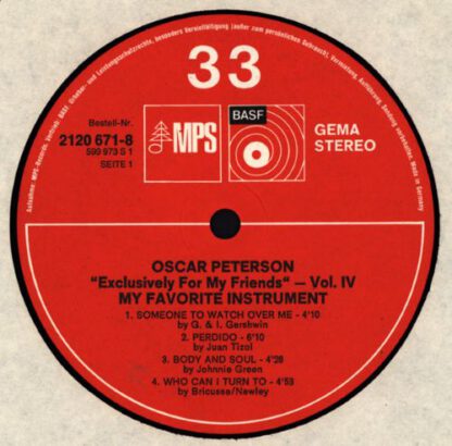 Oscar Peterson ‎– My Favorite Instrument - Oscar Peterson Vol. IV (LP Germany 1974) nm/nm- - Afbeelding 3