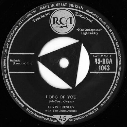 Elvis Presley ‎– Don't / I Beg of You (7"si UK 1958) vg - Afbeelding 2