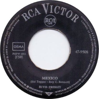 Elvis Presley ‎– Mexico (7"si Germany 1963) vg++